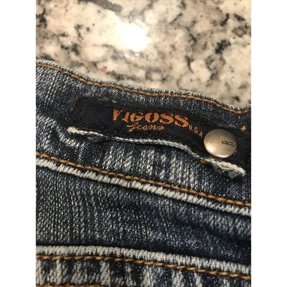 Vigoss Stretch Slim Boot‎ Sz 1/2 Inseam 32 Embellished Stretch Jeans Womens - Picture 3 of 12